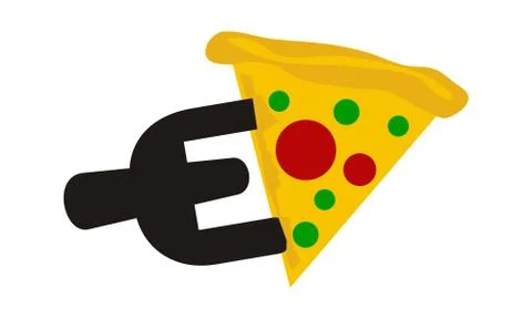 Pizza Fork Letter E Illustrazione stock