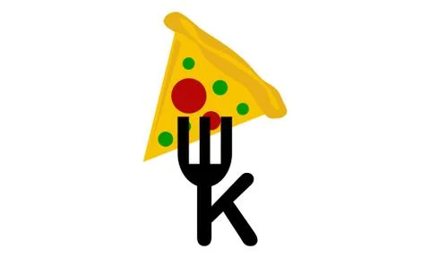 Pizza Fork Letter K Stock-Illustration