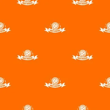 Pizza fresh pattern vector orange Stock Illustration
