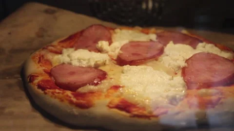 Pizza is fried baked in the oven Stock-Footage 159875934