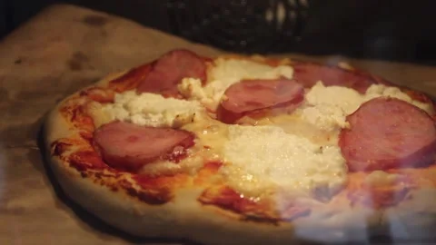 Pizza is fried baked in the oven Stock-Footage 159876818