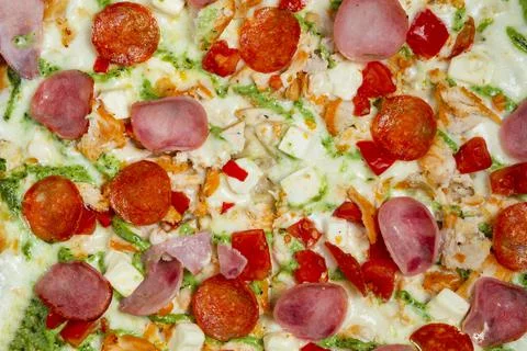 Pizza full frame Stock Photos