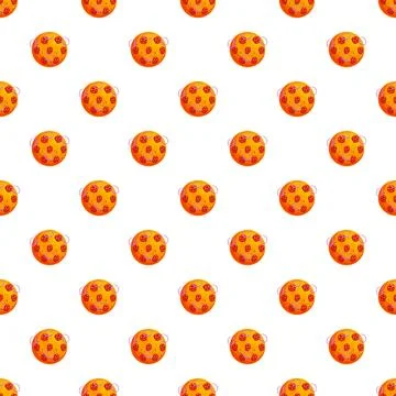 Pizza full pan flat vector seamless pattern イラスト素材