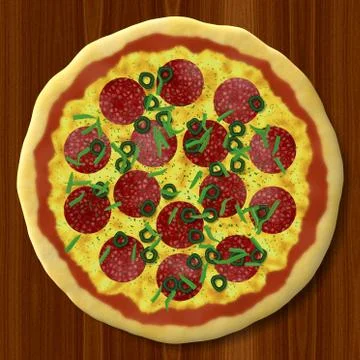 Pizza generated texture background Stock Illustration
