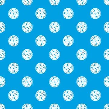 Pizza with greens pattern seamless blue Stock Illustration