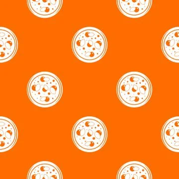 Pizza with greens pattern seamless Stock Illustration