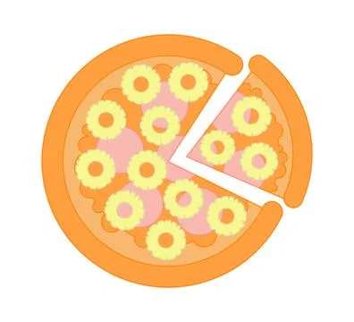 Pizza with ham Stock Illustration