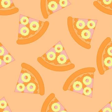 Pizza with ham Stock Illustration