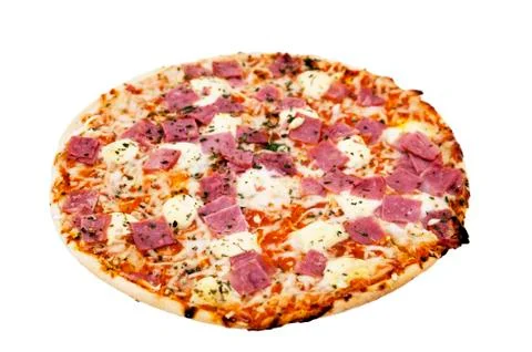 Pizza with ham Stock Photos