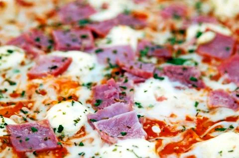 Pizza with ham Stock Photos
