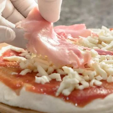 Pizza with Ham Stock Photos