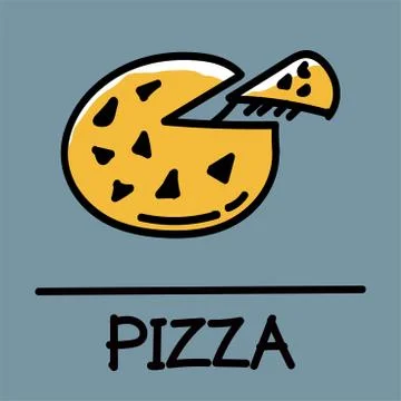 Pizza hand-drawn style,Vector illustration. Stock Illustration