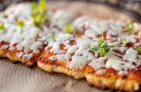 Pizza with herbs Stock Photos