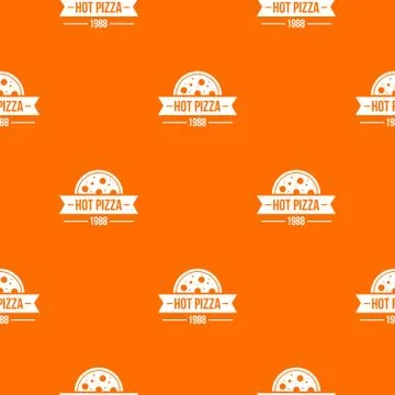 Pizza hot pattern vector orange Stock Illustration