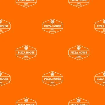 Pizza house pattern vector orange Stock Illustration