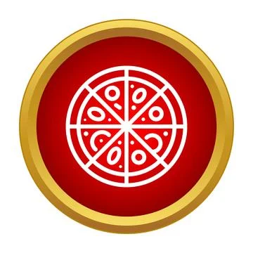 Pizza icon button representing italian fast food delivery Stock Illustration