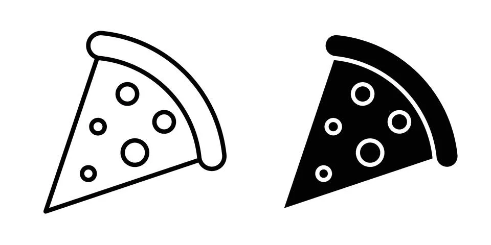 Pizza icon for design projects and web UI Stock Illustration