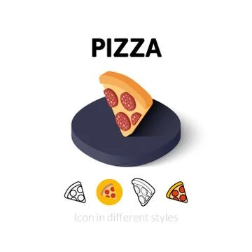 Pizza icon in different style Stock Illustration