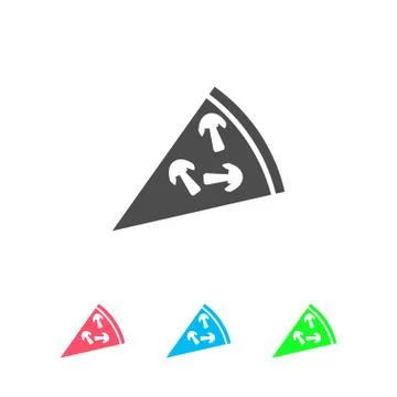 Pizza icon flat. Stock Illustration