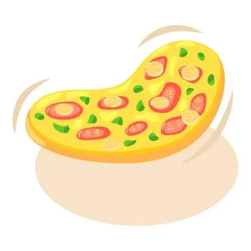 Pizza icon isometric vector. Freshly prepared pizza with meat and vegetable icon Stock Illustration