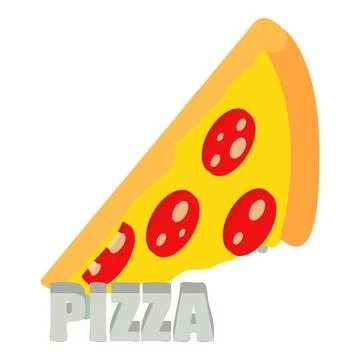 Pizza icon isometric vector. Triangular slice of fresh pizza with sausage piece Illustrazione stock