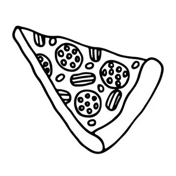 Pizza icon. Outlined Stock Illustration
