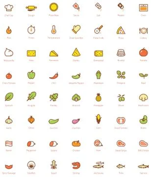 Pizza icon set Stock Illustration
