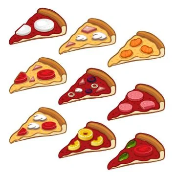 Pizza icon set Stock Illustration
