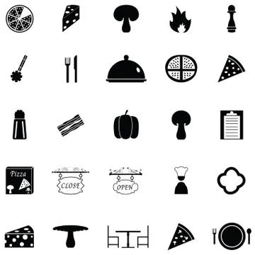 Pizza icon set Stock Illustration
