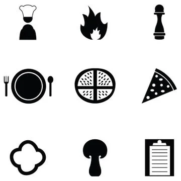 Pizza icon set Stock Illustration