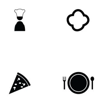 Pizza icon set Stock Illustration
