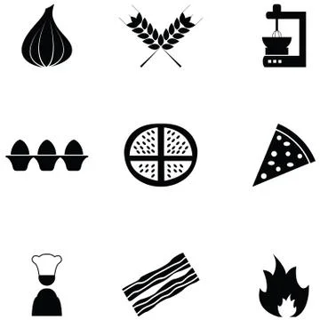 Pizza icon set Stock Illustration
