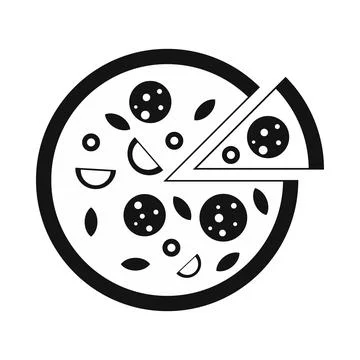 Pizza icon, simple style Stock Illustration