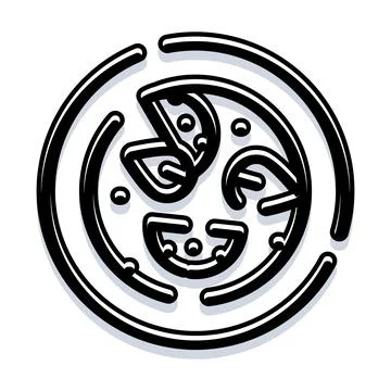 Pizza icon with a slice being removed Stock Illustration