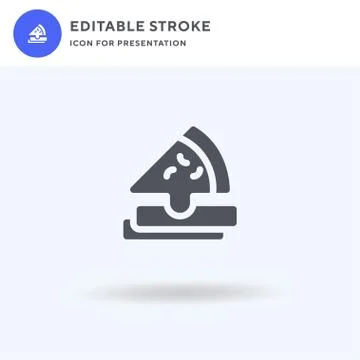 Pizza icon vector, filled flat sign, solid pictogram isolated on white, logo  Illustrazione stock