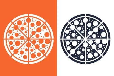 Pizza icon. Vector illustration. Flat style element. Illustrazione stock