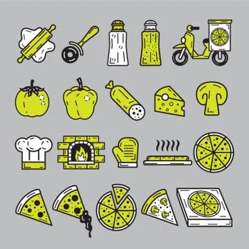 Pizza Icons Stock Illustration