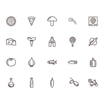 Pizza Icons Set Stock-Illustration