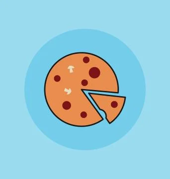 Pizza, illustration icon. Stock Illustration