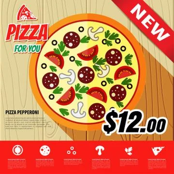 Pizza illustration Stock Illustration