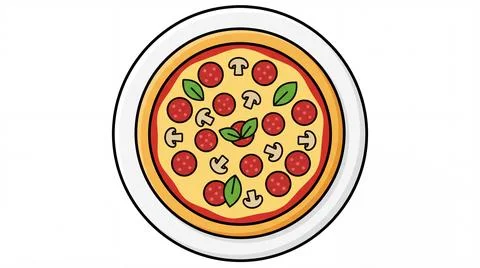 Pizza illustration on a white background Stock Illustration
