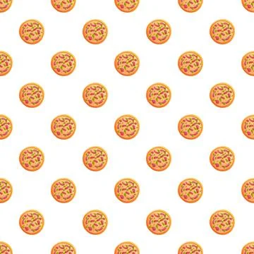 Pizza illustrations creating a seamless repeat pattern Stock Illustration