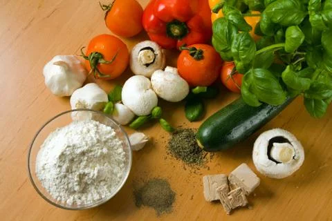 Pizza ingredients Stock Photos