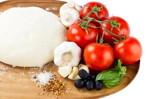 Pizza ingredients on the table Stock Photos