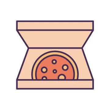 Pizza inside box line and fill style icon vector design イラスト素材