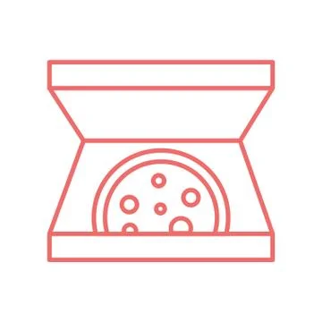 Pizza inside box line style icon vector design Illustrazione stock