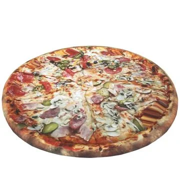 Pizza isolated on white background Ilustração Stock
