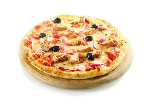 Pizza isolated on white background Stock Photos