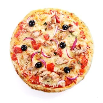 Pizza isolated on white background Stock Photos