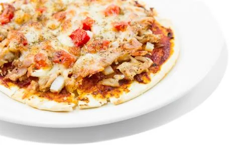 Pizza isolated on white background Stock Photos